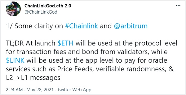 來源：https://twitter.com/ChainLinkGod/status/1397981952846622720?s=20