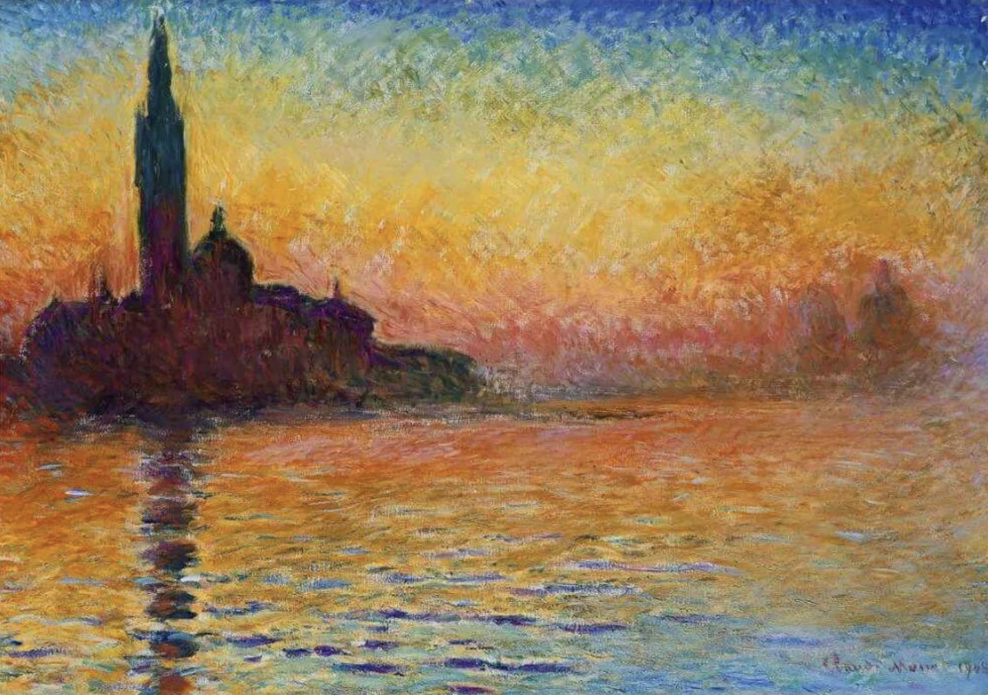 黃昏的San Giorgio Maggiore，克勞德·莫奈，1908年